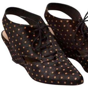 Loeffler Randall Blk/Beige Dot Calf Hair Wedge